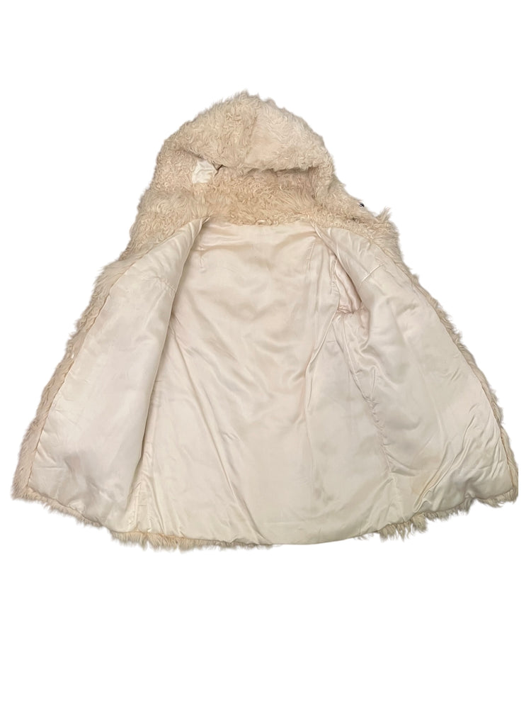 
                  
                    Load image into Gallery viewer, Curly lamb fur coat with hood
                  
                