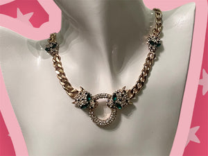 
                  
                    Load image into Gallery viewer, Panther rhinestone necklace
                  
                