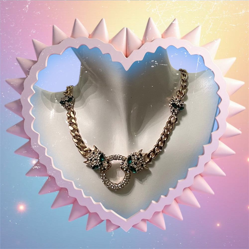 
                  
                    Load image into Gallery viewer, Panther rhinestone necklace
                  
                