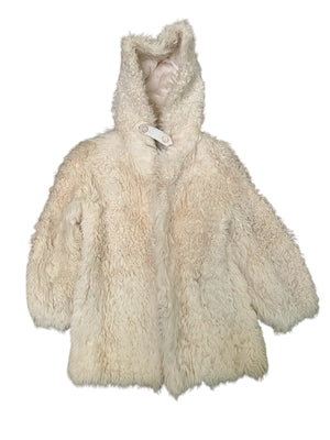 
                  
                    Load image into Gallery viewer, Curly lamb fur coat with hood
                  
                